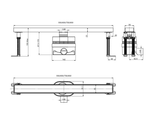душевой канал ALLEN BRAU PRIORITY 750